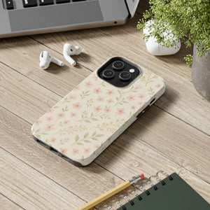Flower Patterned Tough Phone Case - Soft Grip Blooming Design - Dipaliz - Mobile Cases