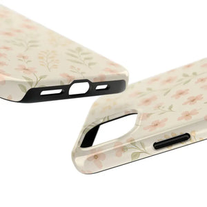 Flower Patterned Tough Phone Case - Soft Grip Blooming Design - Dipaliz - Mobile Cases