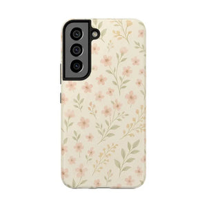 Flower Patterned Tough Phone Case - Soft Grip Blooming Design - Dipaliz - Samsung Galaxy S22 - Mobile Cases