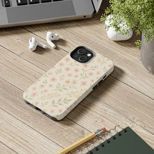 Flower Patterned Tough Phone Case - Soft Grip Blooming Design - Dipaliz - Mobile Cases