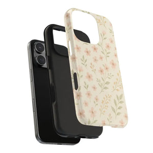 Flower Patterned Tough Phone Case - Soft Grip Blooming Design - Dipaliz - Mobile Cases