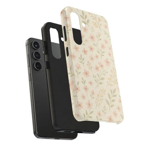 Flower Patterned Tough Phone Case - Soft Grip Blooming Design - Dipaliz - Mobile Cases