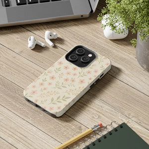 Flower Patterned Tough Phone Case - Soft Grip Blooming Design - Dipaliz - Mobile Cases