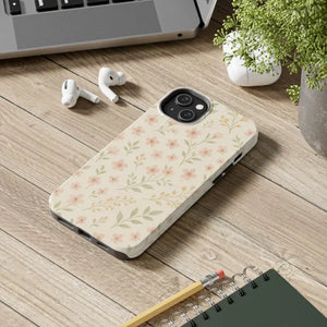 Flower Patterned Tough Phone Case - Soft Grip Blooming Design - Dipaliz - Mobile Cases