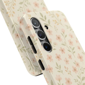 Flower Patterned Tough Phone Case - Soft Grip Blooming Design - Dipaliz - Mobile Cases