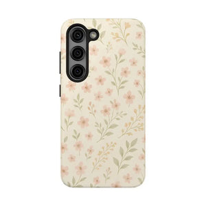 Flower Patterned Tough Phone Case - Soft Grip Blooming Design - Dipaliz - Samsung Galaxy S23 - Mobile Cases