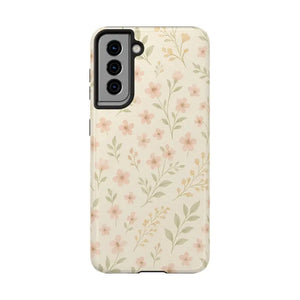 Flower Patterned Tough Phone Case - Soft Grip Blooming Design - Dipaliz - Samsung Galaxy S21 - Mobile Cases