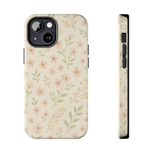 Flower Patterned Tough Phone Case - Soft Grip Blooming Design - Dipaliz - Iphone 13 Mini - Mobile Cases