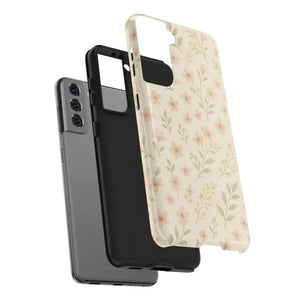 Flower Patterned Tough Phone Case - Soft Grip Blooming Design - Dipaliz - Mobile Cases