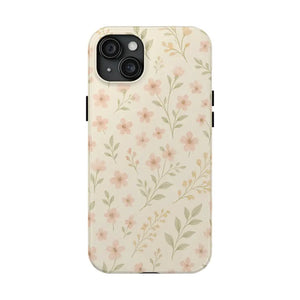 Flower Patterned Tough Phone Case - Soft Grip Blooming Design - Dipaliz - Iphone 15 Plus - Mobile Cases