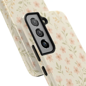Flower Patterned Tough Phone Case - Soft Grip Blooming Design - Dipaliz - Mobile Cases