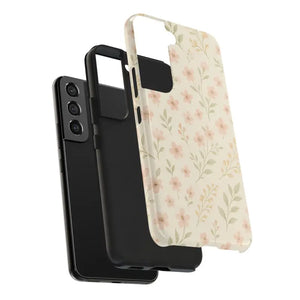 Flower Patterned Tough Phone Case - Soft Grip Blooming Design - Dipaliz - Mobile Cases