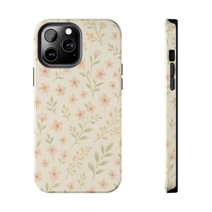 Flower Patterned Tough Phone Case - Soft Grip Blooming Design - Dipaliz - Iphone 13 Pro Max - Mobile Cases