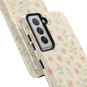 Flower Patterned Tough Phone Case - Soft Grip Blooming Design - Dipaliz - Mobile Cases