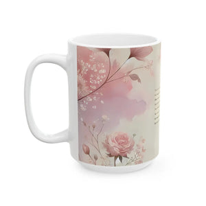 Charming Ceramic Mug - Floral Style Durable White - Dipaliz - Mugs