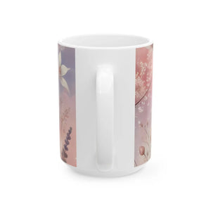 Charming Ceramic Mug - Floral Style Durable White - Dipaliz - Mugs