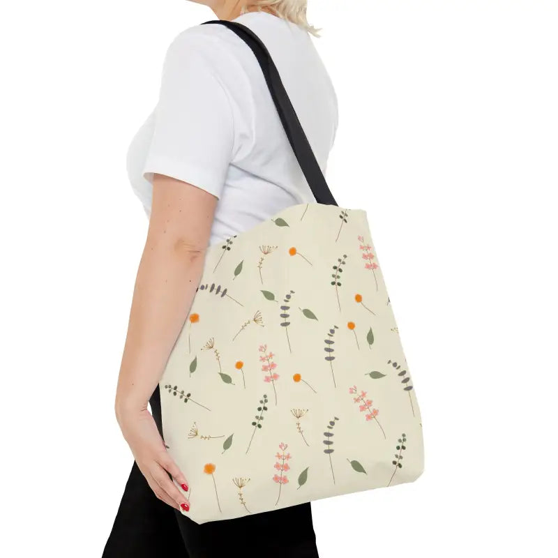 Chic Flower Power Tote Bag - Simple Elegance in Polyester - Bags