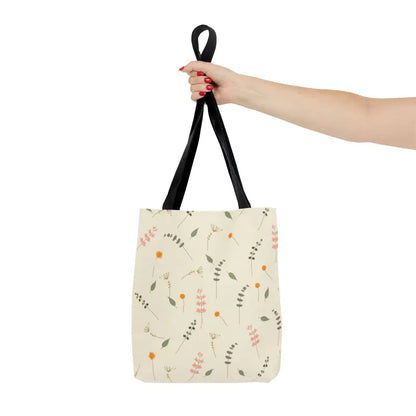 Chic Flower Power Tote Bag - Simple Elegance in Polyester - Small Bags