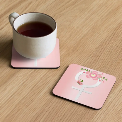 Chic Pink Flower Coasters: Heat-resistant Home Elegance - Kitchen and Dining