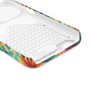 Phone Case with Vibrant Flowers and Card Holder - Dipaliz - Mobile Cases