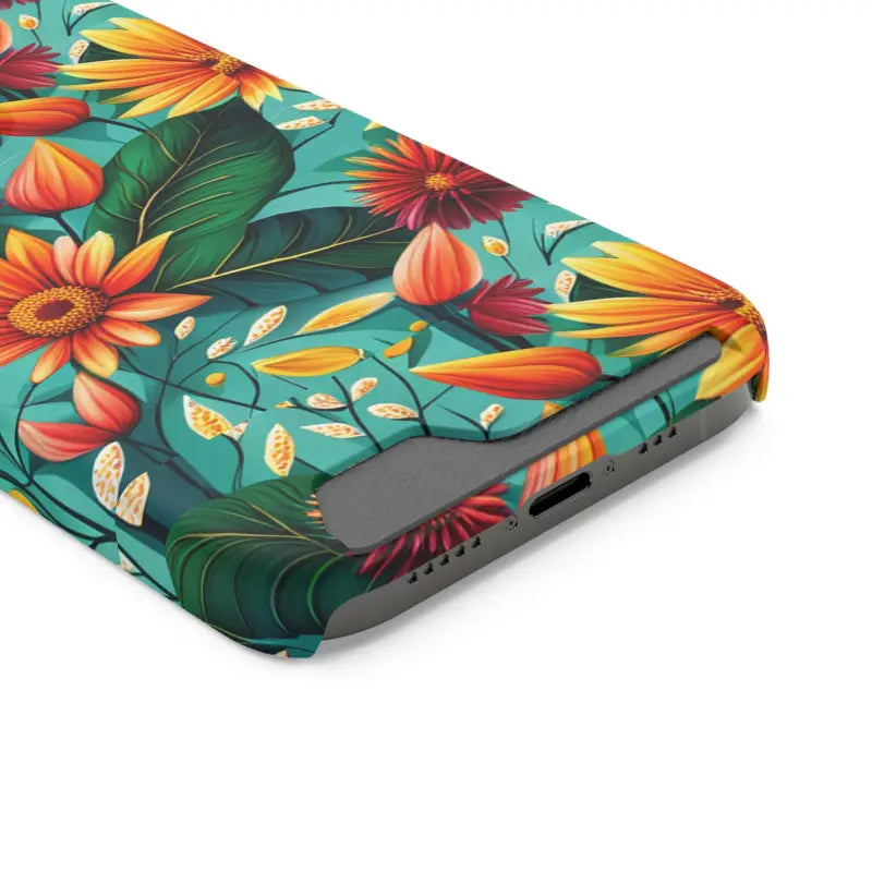 Vibrant Flower Phone Case with Card Holder Bliss