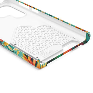 Phone Case with Vibrant Flowers and Card Holder - Dipaliz - Mobile Cases