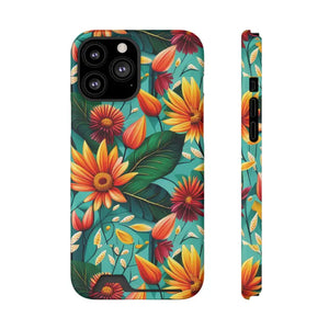 Phone Case with Vibrant Flowers and Card Holder - Dipaliz - Iphone 13 Pro Max / Matte / Without Gift Packaging - Mobile