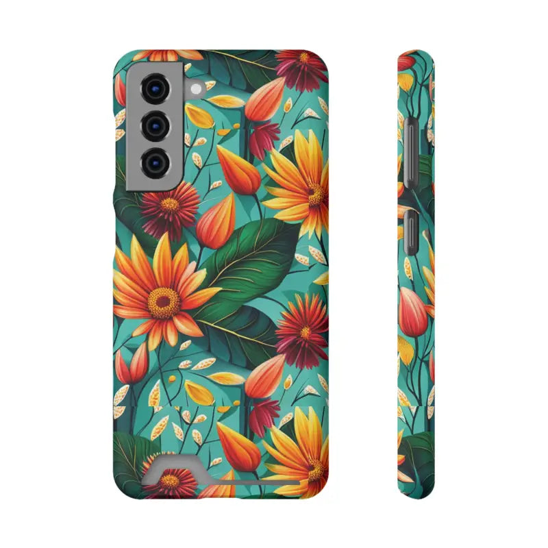 Vibrant Flower Phone Case with Card Holder Bliss - Samsung Galaxy S21 / Matte / Without Gift Packaging