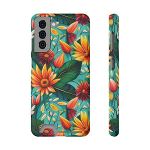 Phone Case with Vibrant Flowers and Card Holder - Dipaliz - Samsung Galaxy S21 / Matte / Without Gift Packaging
