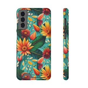 Phone Case with Vibrant Flowers and Card Holder - Dipaliz - Samsung Galaxy S21 Plus / Matte / Without Gift Packaging