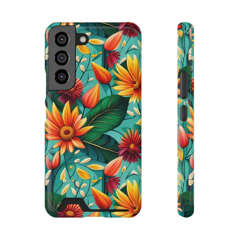 Vibrant Flower Phone Case with Card Holder Bliss - Samsung Galaxy S22 / Glossy / Without Gift Packaging