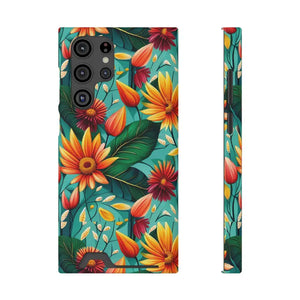 Phone Case with Vibrant Flowers and Card Holder - Dipaliz - Samsung Galaxy S22 Ultra / Matte / Without Gift Packaging