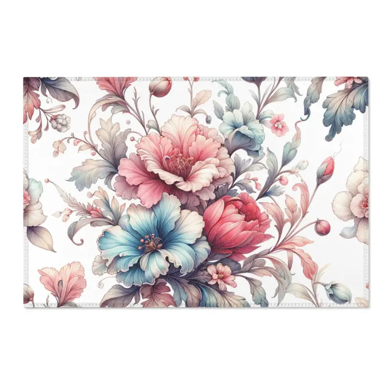 Vibrant Watercolor Floral Area Rug for Home Elegance - 36’’ × 24’’ Decor