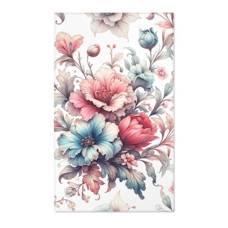 Vibrant Watercolor Floral Area Rug for Home Elegance - 36’’ × 60’’ Decor