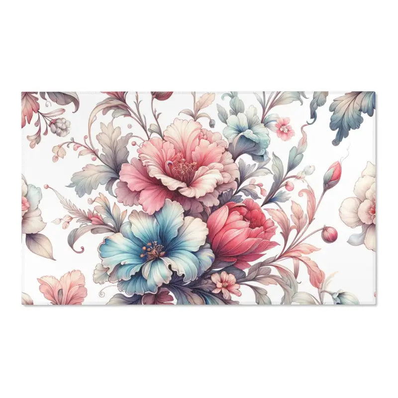 Vibrant Watercolor Floral Area Rug for Home Elegance - 60’’ × 36’’ Decor