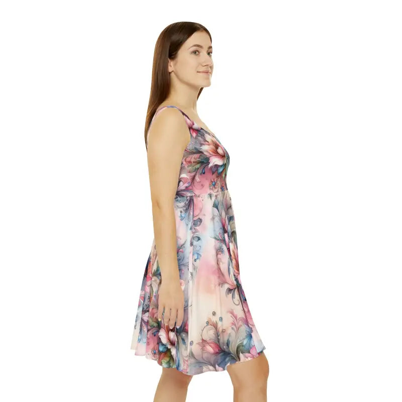 Captivate in Comfort with our Floral Skater Dress - Dresses