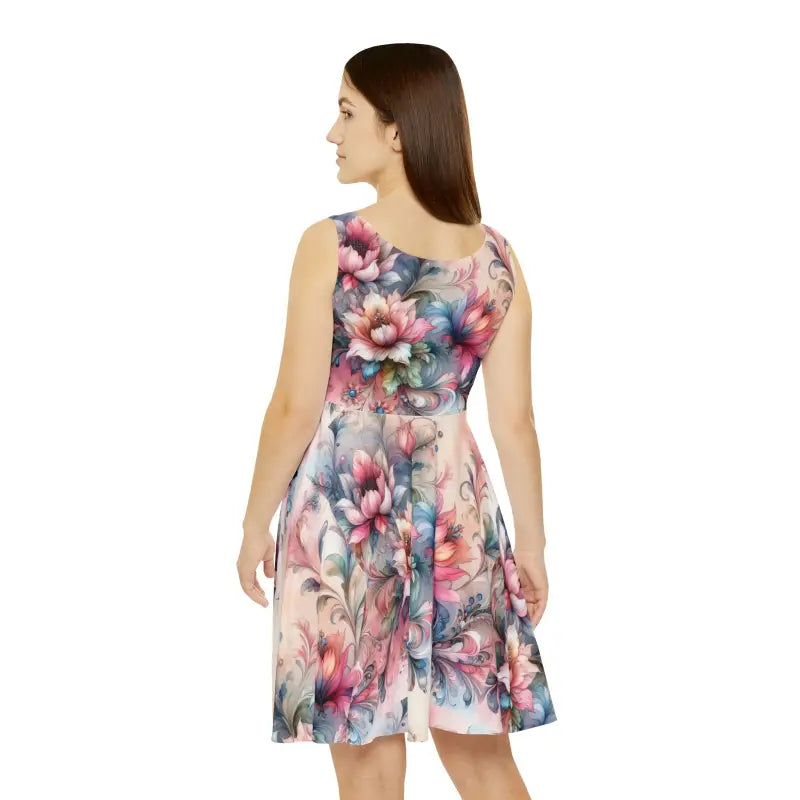 Captivate in Comfort with our Floral Skater Dress - Dresses