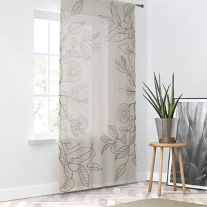 Stylish Flower Sketch Window Curtains - 100% Polyester - Dipaliz