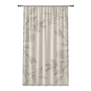 Stylish Flower Sketch Window Curtains - 100% Polyester - Dipaliz