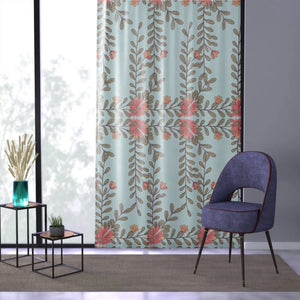 Elegant Flower Vines Window Curtains - Polyester - Dipaliz