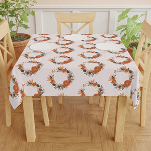 Flower Wreath Pink Tablecloth – Soft Polyester - Dipaliz - Tablecloths