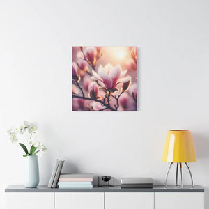 Flowering Magnolia Wall Art Canvas Print - Vibrant Satin Design - Dipaliz - Prints