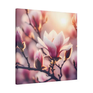 Flowering Magnolia Wall Art Canvas Print - Vibrant Satin Design - Dipaliz - Prints