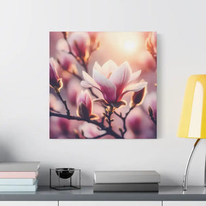 Flowering Magnolia Wall Art Canvas Print - Vibrant Satin Design - Dipaliz - Prints