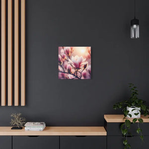Flowering Magnolia Wall Art Canvas Print - Vibrant Satin Design - Dipaliz - Prints