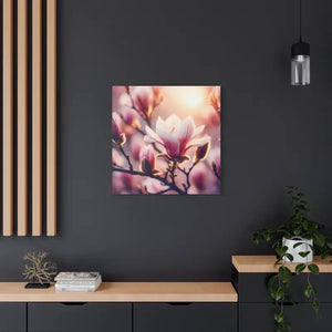 Flowering Magnolia Wall Art Canvas Print - Vibrant Satin Design - Dipaliz - Prints