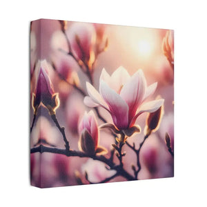 Flowering Magnolia Wall Art Canvas Print - Vibrant Satin Design - Dipaliz - Prints