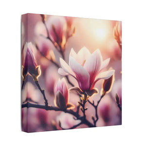 Flowering Magnolia Wall Art Canvas Print - Vibrant Satin Design - Dipaliz - Prints