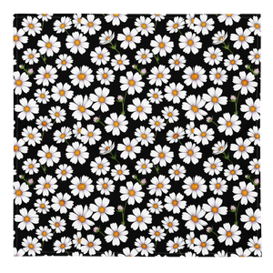 Eco Friendly Bandana - White Flowers Print Design - Dipaliz - l - and Scarves