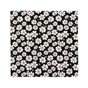 Eco Friendly Bandana - White Flowers Print Design - Dipaliz - m - and Scarves